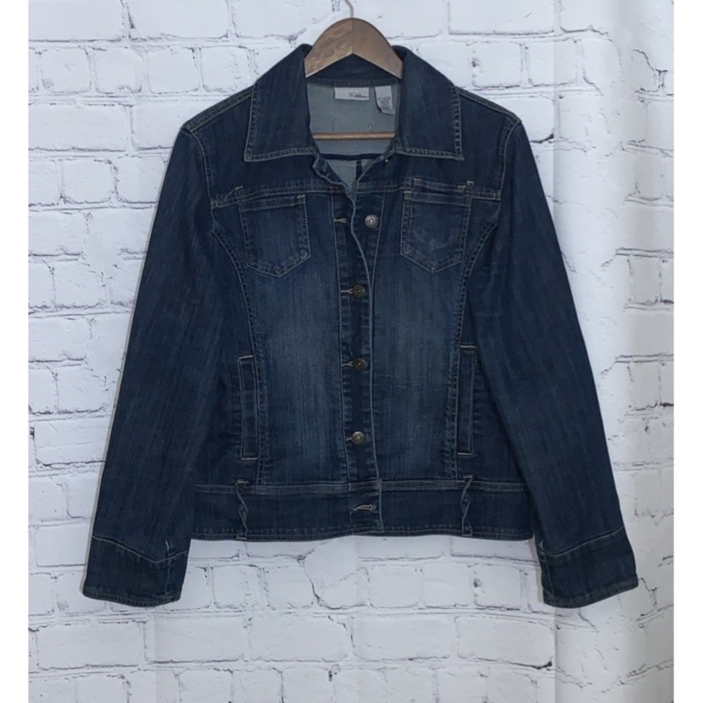 Chico's Platinum Women's 1 Jean Jacket Small US 8 Trucker Blue Denim